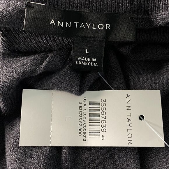 New Ann Taylor Shoulder Button Mock Neck Knit Sweater Women's Size Large - Picture 3 of 7